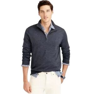 BONOBOS Men’s Charcoal Gray Cotton Cashmere Half-Zip Pullover Gray Size Medium